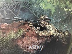 Hand Signed USMC Scout Sniper Carlos Hathcock White Feather 1989 Max Crace Print