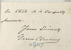 Hand Written Signed Autographed Letter by President Grover Cleveland