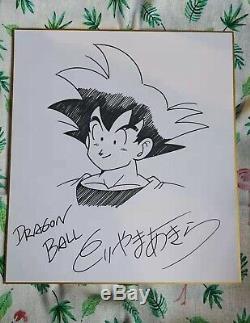 Hand drawn Toriyama Akira autographed Shikishi Card Art Board Dragon Ball 12019B
