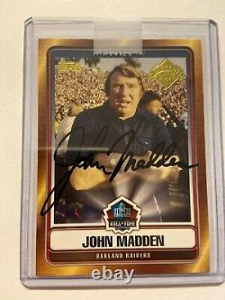 Hand signed JOHN MADDEN autograph HOF auto on card. Raiders Coach NFL with COA