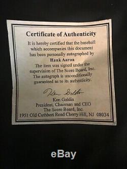 Hank Aaron Hand Signed Baseball Autographed Ball