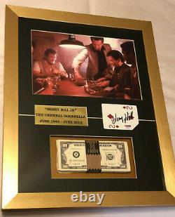 Henry Hill Hand Signed Autographed Framed Playing Card with Prop Money PSA COA