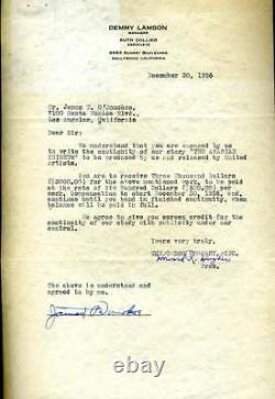 Howard Hughes JSA Loa Hand Signed Rare 1926 Arabian Knights Contract Letter Auto