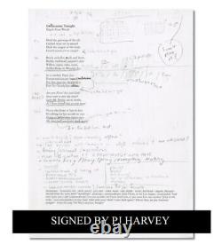 IN HAND SHIPS NOW PJ Harvey Lwonesome Tonight Hand Signed Lyric Card Autographed
