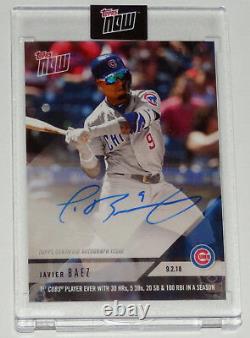 JAVIER BAEZ 1st CUBS PLAYER EVER 30-HR's 5-3B 20-SB 100-RBI TOPPS NOW CARD #673A