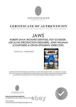 JAWS, ROBERT SHAW, STEVEN SPIELBERG, JOE ALVES hand signed frame