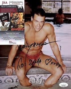 JEAN CLAUDE VAN DAMME Autographed Hand SIGNED 8x10 VINTAGE PHOTO JSA CERTIFIED