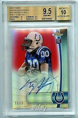 JERSEY# 2012 Finest Rookie RC Auto Red Refractor TY HILTON 13/15.5 From BGS 10