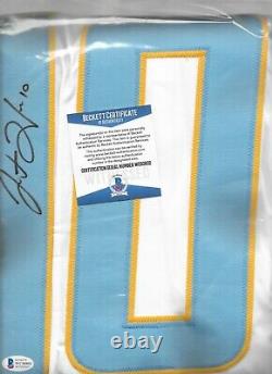 JUSTIN HERBERT CHARGERS autographed hand signed Stitched Jersey Beckett COA-