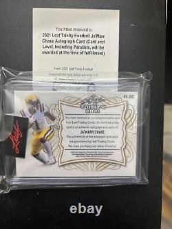 Ja'marr Chase Auto Patch /75 2021 Leaf Trinity Rpa Rookie Bengals Roy Sealed