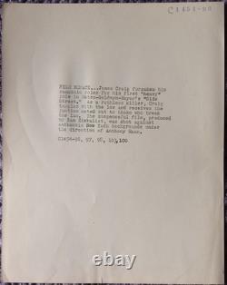 James Craig Hand Signed Paper