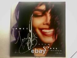 Janet Jackson Hand Signed Autograph LP cover Authenticated includes COA