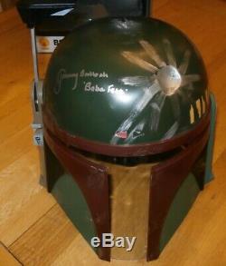 Jeremy Bulloch worn & hand signed Star Wars Boba Fett Helmet COA & photo proof