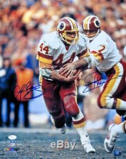 Joe Theismann John Riggins Dual Autographed 16X20 Photo Redskins Hand Off JSA