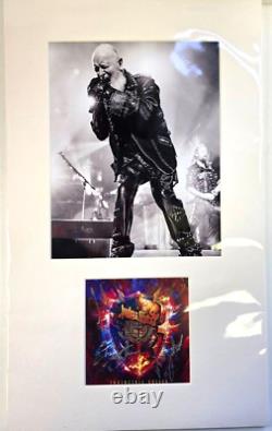 Judas Priest HAND SIGNED mounted autographs with cert 18 x 12 by Band