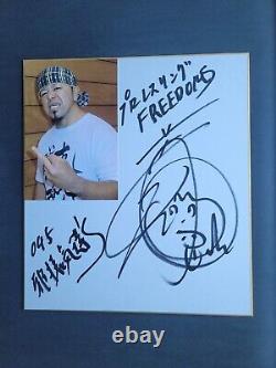 Jun Kasai Hand Signed Shikishi Board Photo Attached Autograph Pro Wrestling BJW