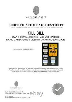 KILL BILL QUENTIN TARANTINO film hand signed mounted frame