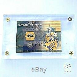 KOBE BRYANT HAND AUTOGRAPHED UD Game Floor 2002-03 Hardcourt #KB-F w COA MINT