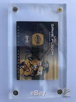 KOBE BRYANT HAND AUTOGRAPHED UD Game Floor 2002-03 Hardcourt #KB-F w COA MINT