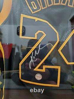 Kobe Bryant Autographed Commemorative snakeskin Jersey Hand Signed w COA & frame