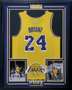 Kobe Bryant Autographed Hand Signed Custom Framed #24 LA Lakers Jersey PSA COA