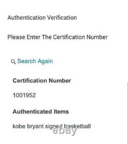 Kobe Bryant Black Mamba Hand Signed Autograph Basketball Ball AUTHENTICITY