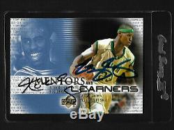 Kobe Bryant/Lebron James 2003 Rookie UD dual hand signed Autograph Card withCOA