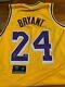 La Lakers Kobe Bryant Hand Signed Autographed Yellow Jersey #24 With Coa