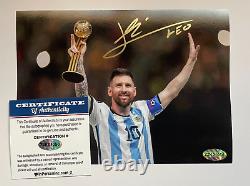 LIONEL MESSI Hand-Signed 7 x 5 inch GLOSSY Photo Original Autograph withCOA