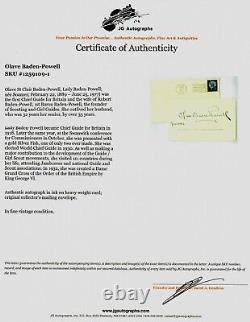 Lady Olave Baden-Powell Hand Signed Card JG Autographs COA