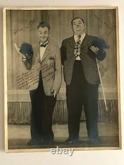 Laurel & Hardy ORIGINAL Large Hand Signed Sepia Photograph Full COA JSA Approved