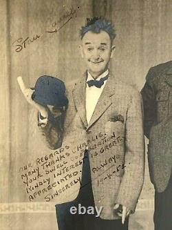 Laurel & Hardy ORIGINAL Large Hand Signed Sepia Photograph Full COA JSA Approved