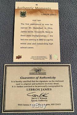 Lebron James NBA UD Rookie Irish Classic Auto hand signed Autograph Card withCOA