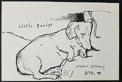 Little Boodge by artist David Hockney Hand Signed Autograph on large print