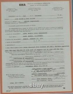 MAMA CASS ELLIOT Hand Signed Contract Autograph Mamas And The Papas Dave Mason