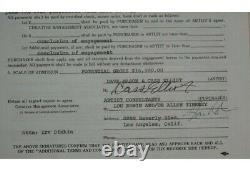 MAMA CASS ELLIOT Hand Signed Contract Autograph Mamas And The Papas Dave Mason