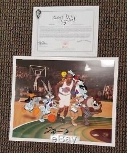 MICHAEL JORDAN HAND SIGNED SPACE JAM Limited Cel Upper Deck Seal Autograph