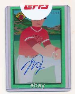 MIKE TROUT 2021 Topps 1989 Bowman X Keith Shore On Card Auto / 89 ANGELS In Hand