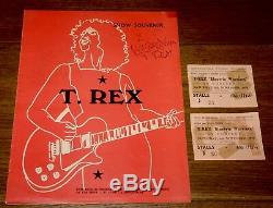 Marc Bolan T Rex Hand Signed Uk Tour Programme With Two Tickets 1971 Uaac Dealer