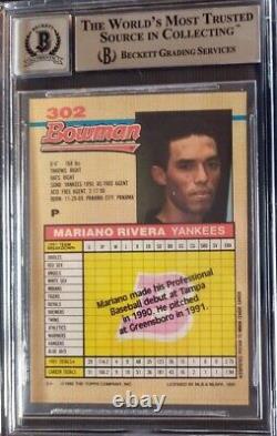 Mariano Rivera Signed 1992 Bowman Yankees Rc Perfect 10 Auto 1st Unanimous Vote