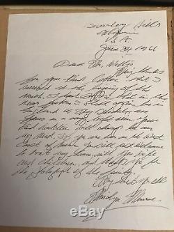 Marilyn Monroe Hand Signed Autograph Letter Very Very Rare Hollywood Legend