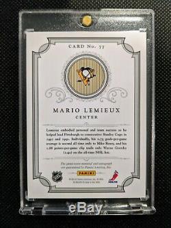 Mario Lemieux Hand-signed Panini Dominion 2011/12 Peerless Patches Auto Card /25