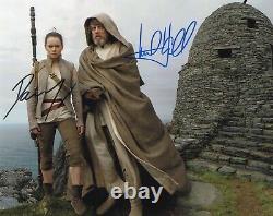 Mark Hamill Daisy Ridley Star Wars Original Autographs Hand Signed 8x10 With Coa