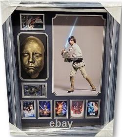 Mark Hamill Hand Signed Autographed Card Framed with life mask Star Wars