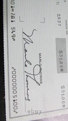 Marlo Thomas Hand Signed Cancelled Check