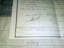 Mayhem Deathcrush Lp, ORIGINAL RELEASE #879 with Euronymous hand signed letter