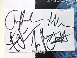 Meshuggah Hand Signed A4 Glossy image with Hand signed card by band members