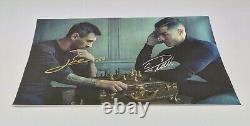 Messi Cristiano Ronaldo autographed canvas Hand Signed NOT FRAMED with COA