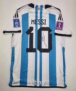 Messi autographed Argentina jersey Hand Signed. Guaranteed original unpublished