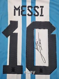 Messi autographed Argentina jersey Hand Signed. Guaranteed original unpublished